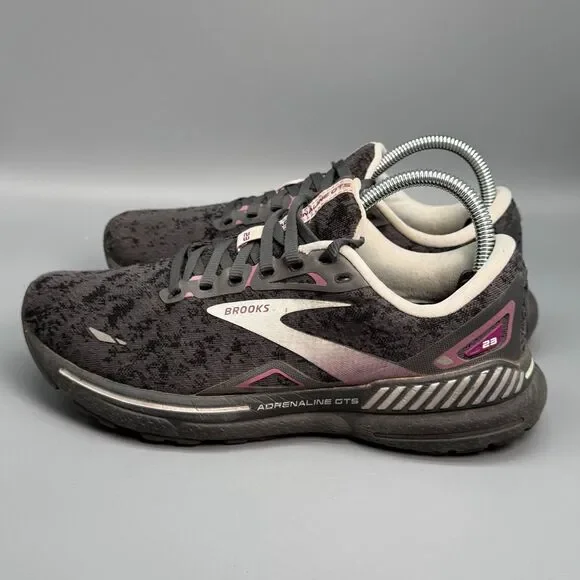 Brooks Adrenaline GTS 23 Womens 8.5 Black Gray Low Top Running Athletic Sneakers - Picture 4 of 10